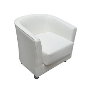 Monaco White Leather Club Chair