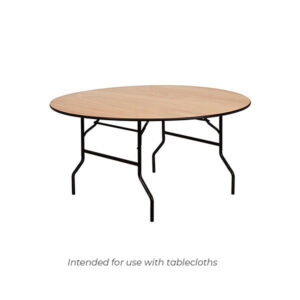 4ft round table with metal folding legs
