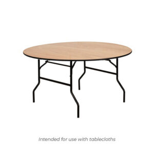 4ft 6in round table with metal folding legs