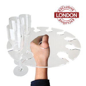 Round Perspex Champagne Suspension Tray