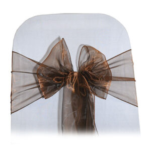 organza chair tie decoration bronze