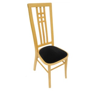 natural calcutta high back chair with black seat pad