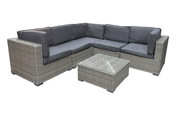 6 piece modular Santorina outdoor rattan set
