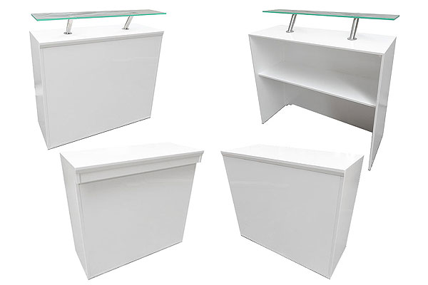 Modular white reception counters