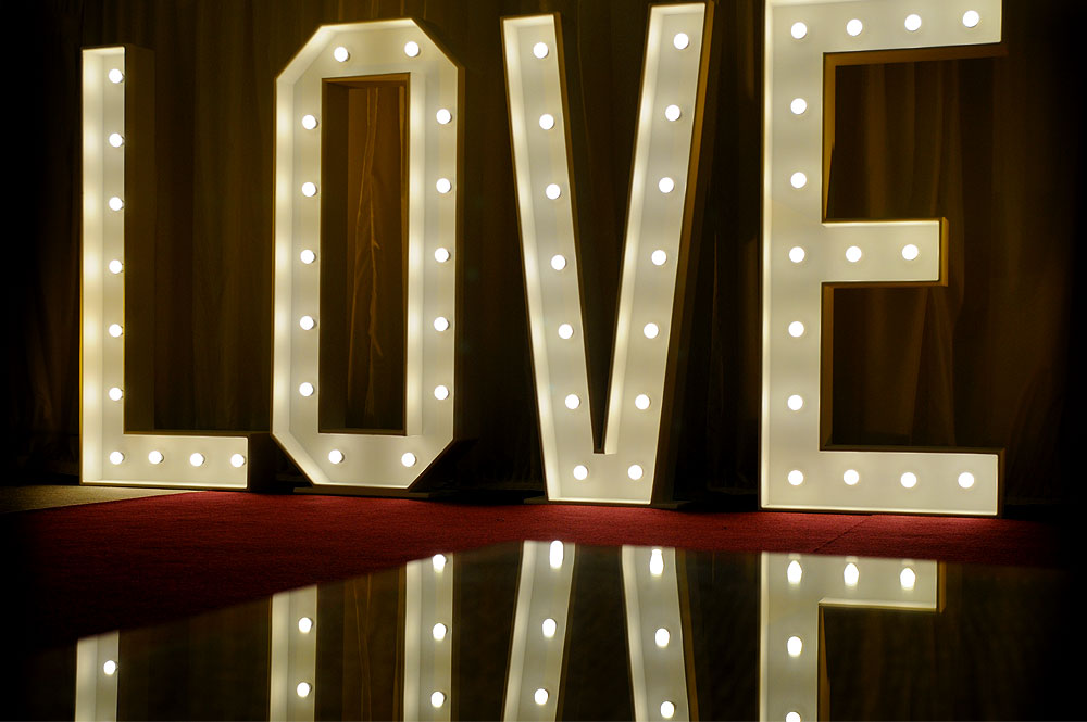 LOVE sign for weddings