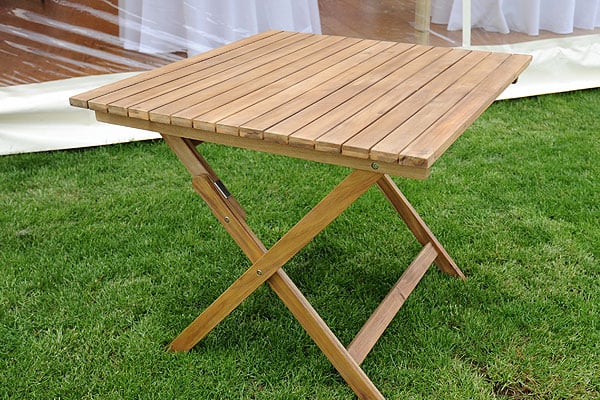 Square hardwood folding tables