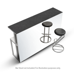 Straight Mirror Starlight Bar Unit With Black Counter