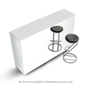 Straight Mirror Starlight Bar Unit With White Counter