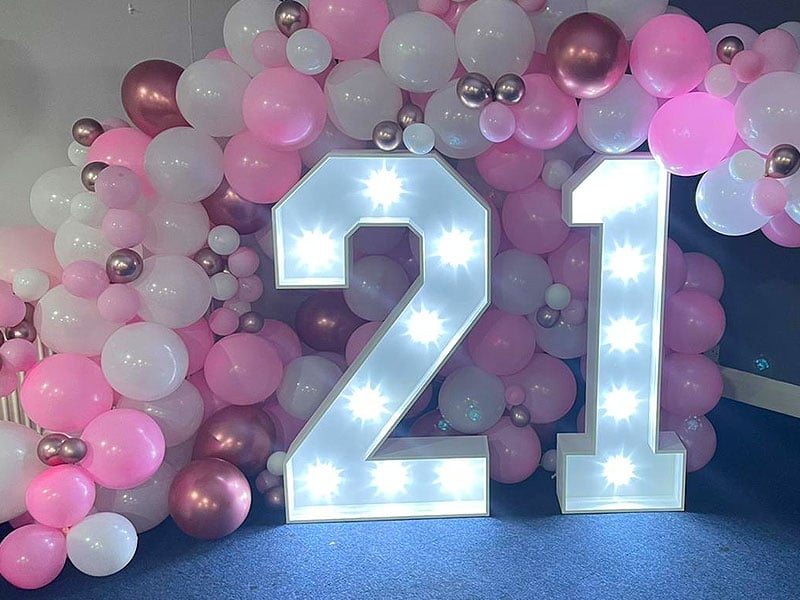 illuminated lit-up party celebration numbers