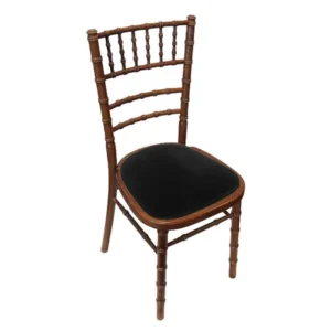 Antique Brown Chiavari Chair with Black Seat Pad